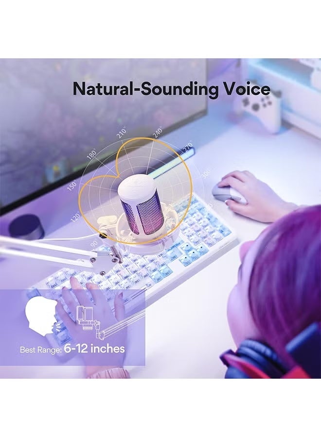 MAONO USB Gaming Microphone with Noise Cancellation, Computer PC Condenser Mic with RGB Light, Mute, Gain, Monitoring for Streaming, Podcast, YouTube, Twitch, Discord, PS5/4, GamerWave DGM20S - Image 3